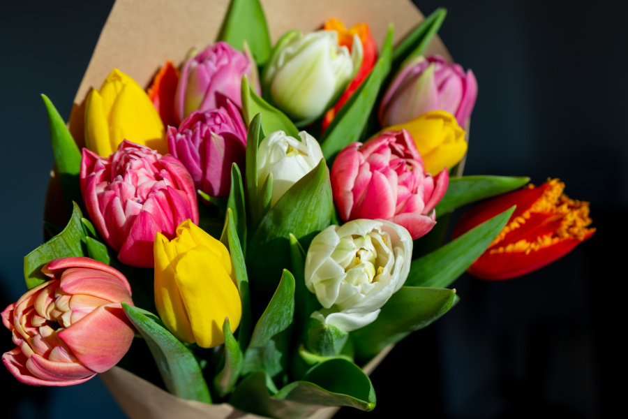 Blumenabteilung im Markt